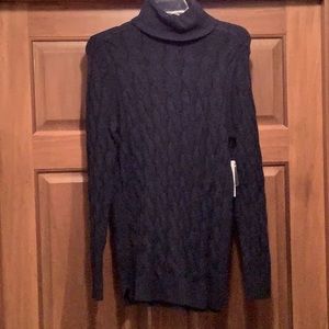 Navy turtleneck sweater